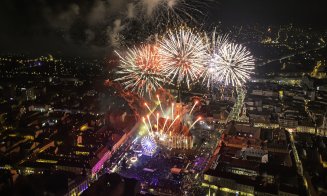 Atmosferă și multă voie bună în Piața Unirii din Cluj-Napoca la Revelion 2023