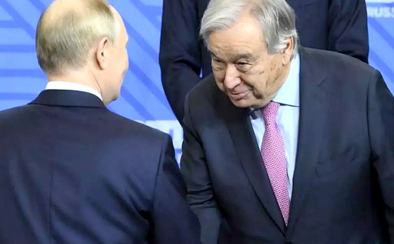 Cum a făcut secretarul general al ONU, Antonio Guterres, plecăciuni în faţa lui Vladimir Putin / ONU are misiunea de a asigura „pacea mondială”